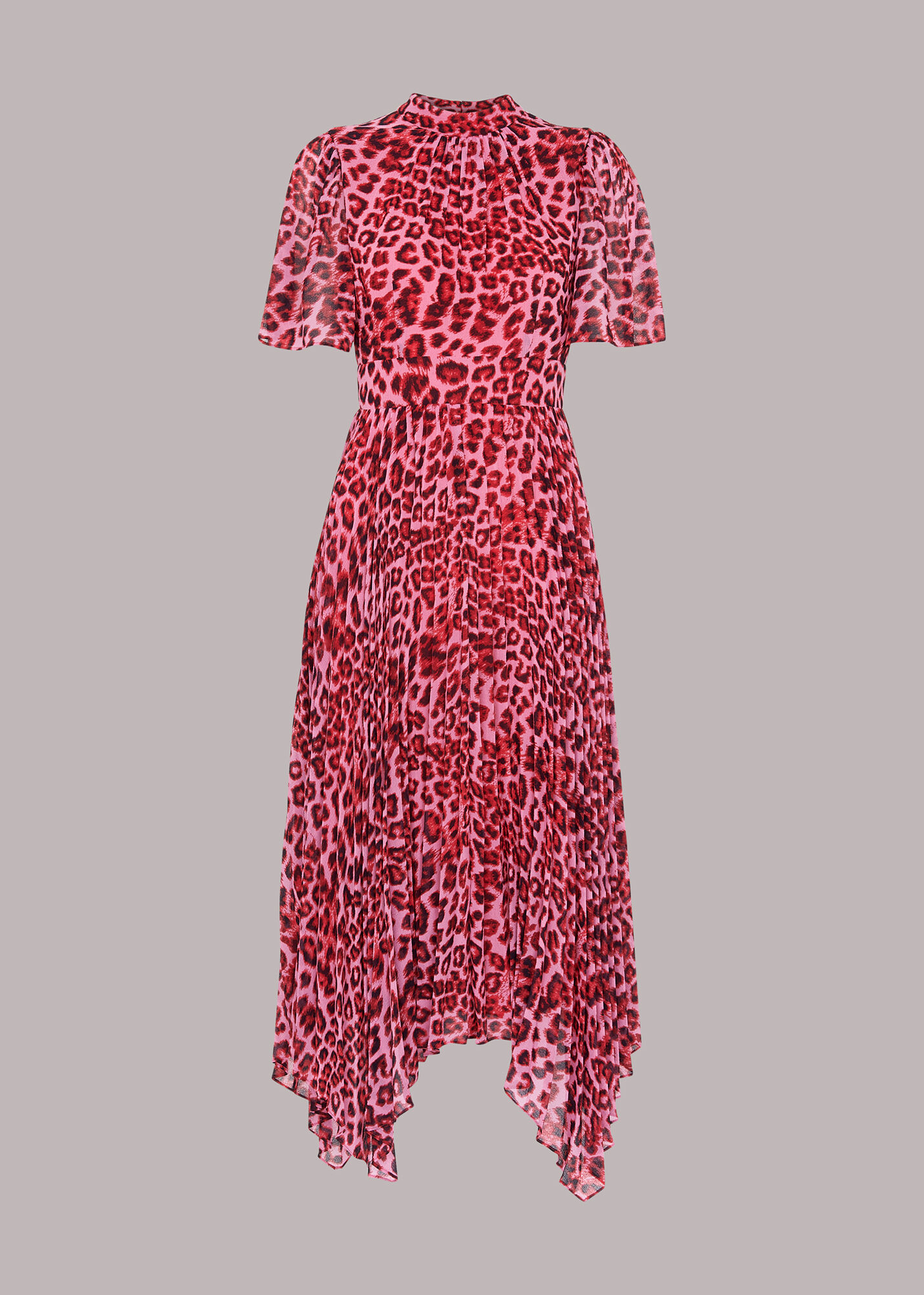 Pink/Multi Jungle Pleated Midi Dress ...